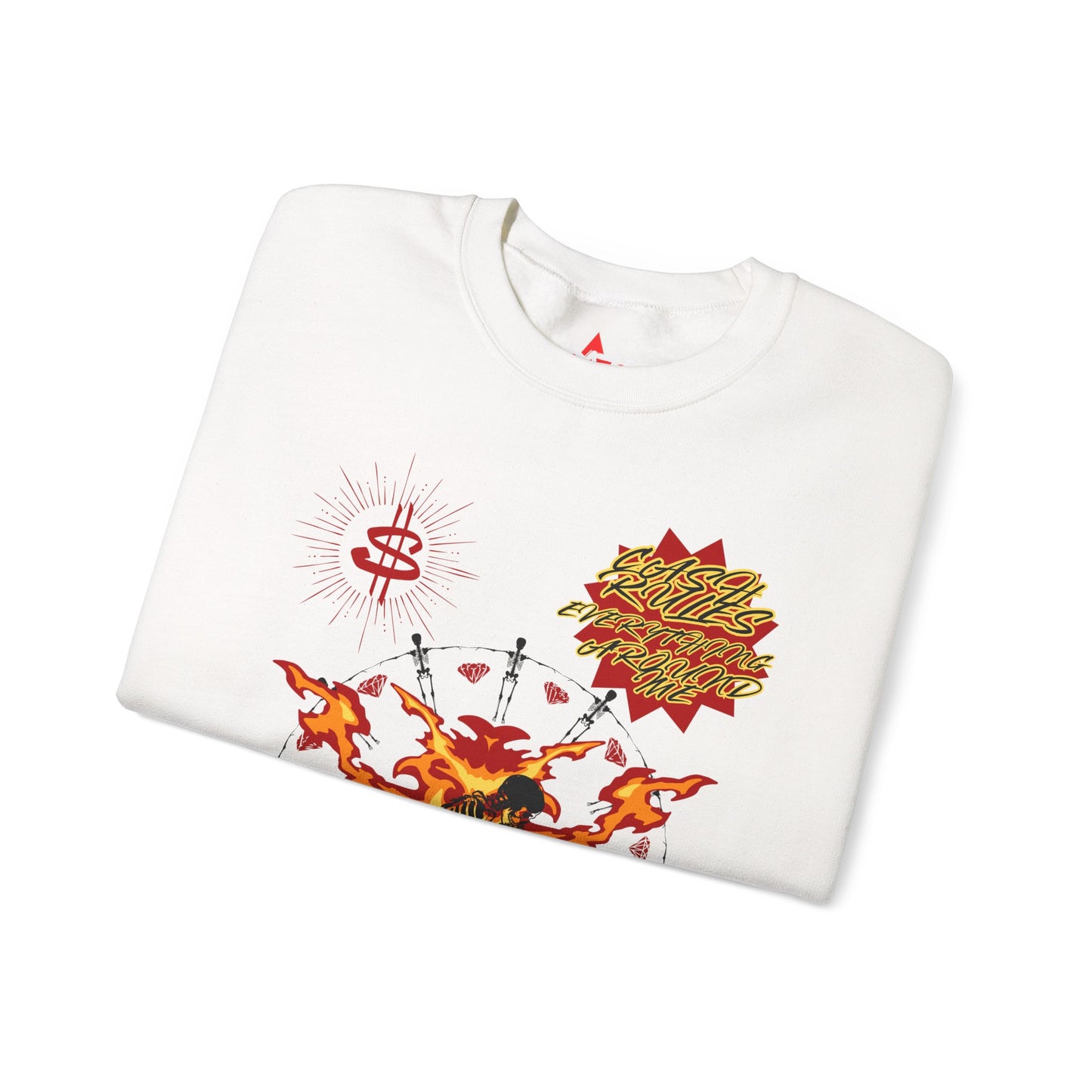2YFM Soul Fire Sweatshirt White/Unisex Sweatshirt