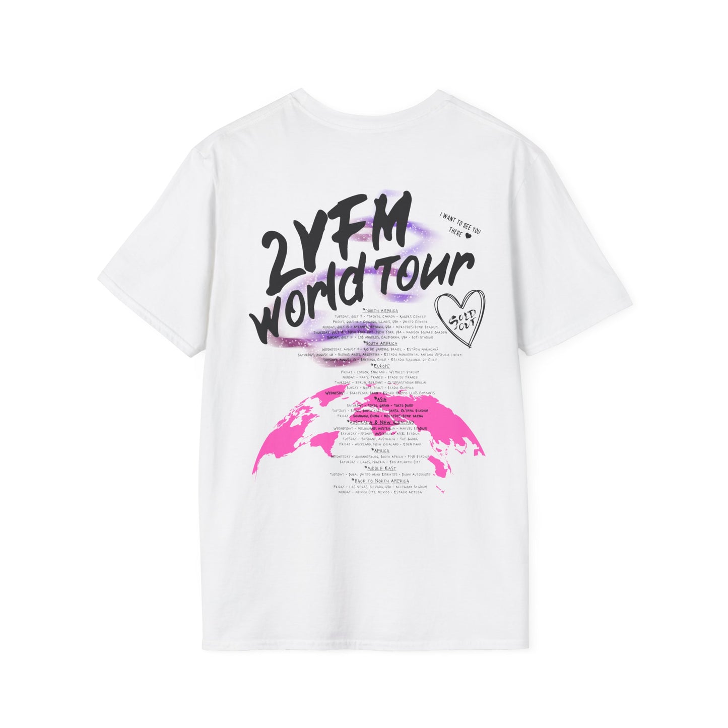 2YFM World Tour Pink T-Shirt/Unisex T-Shirt