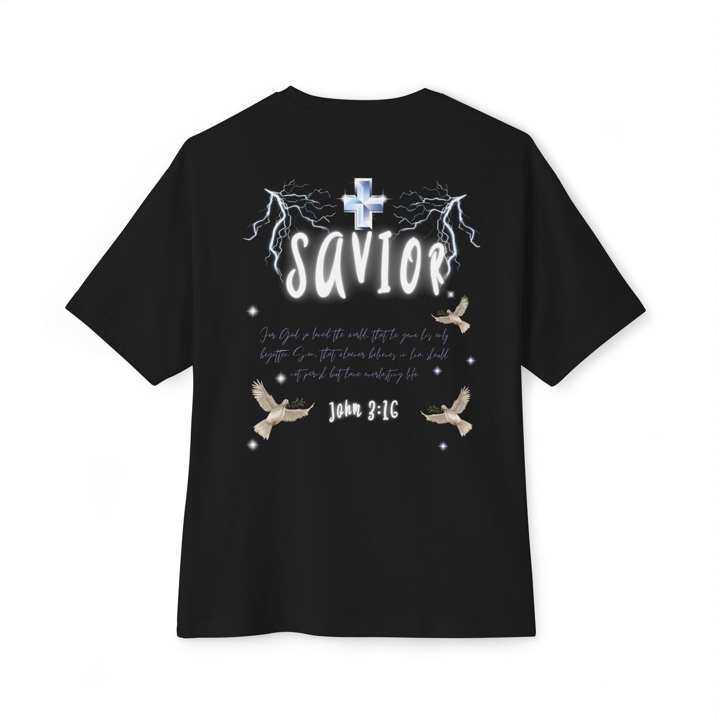 2YFM Savior Tee/Unisex Black Graphic Tee/Unisex Oversized Boxy Tee