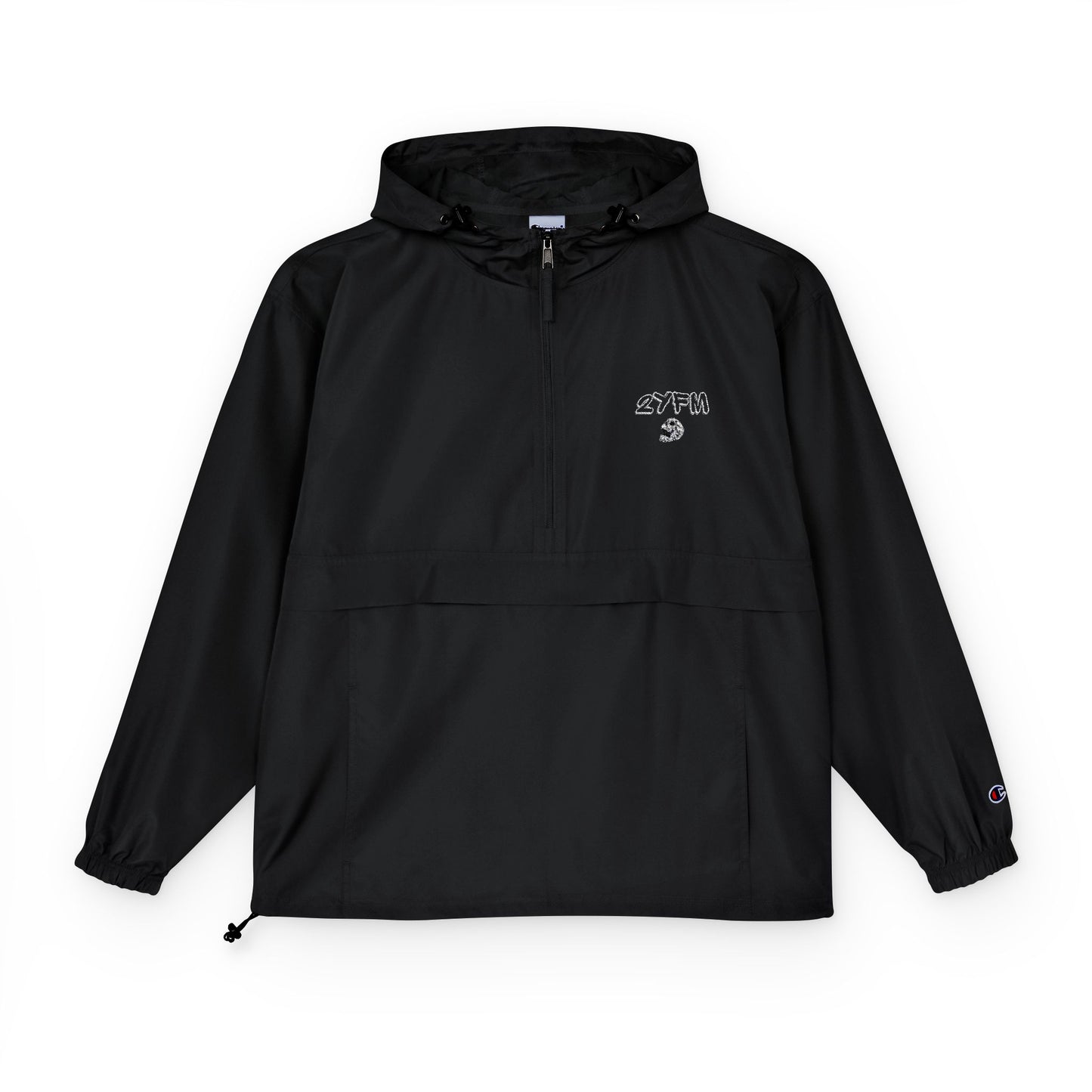 2YFM x Champion Windbreaker Black/Champion Unisex Packable Anorak Jacket