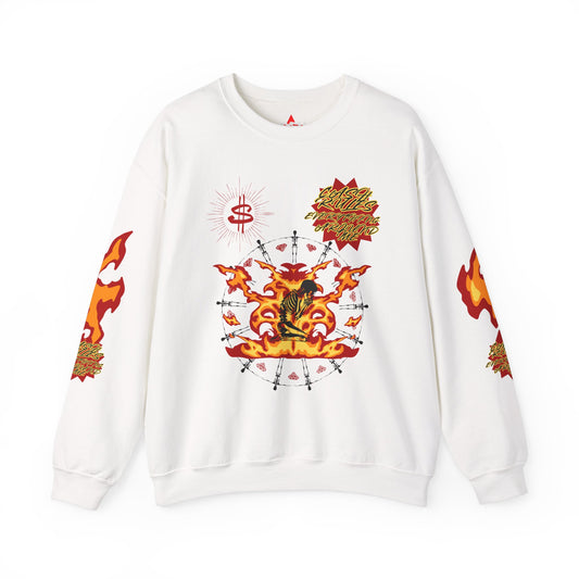 2YFM Soul Fire Sweatshirt White/Unisex Sweatshirt