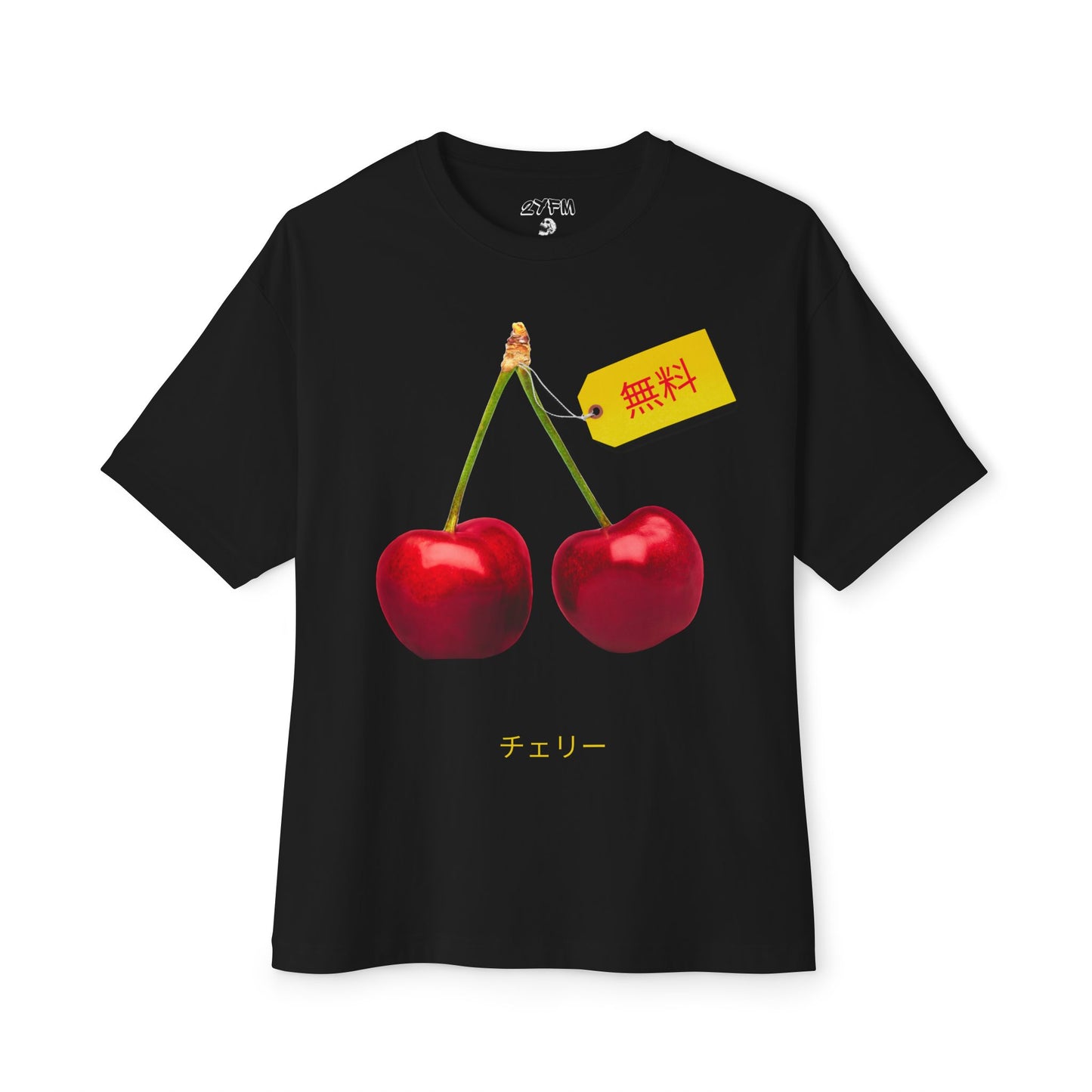 2YFM Red Cherry Tee/Unisex Oversized Boxy Graphic T-Shirt