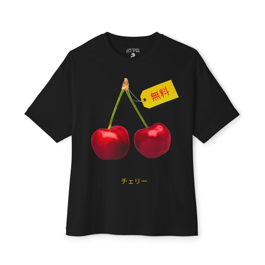 2YFM Red Cherry Tee/Unisex Oversized Boxy Graphic T-Shirt